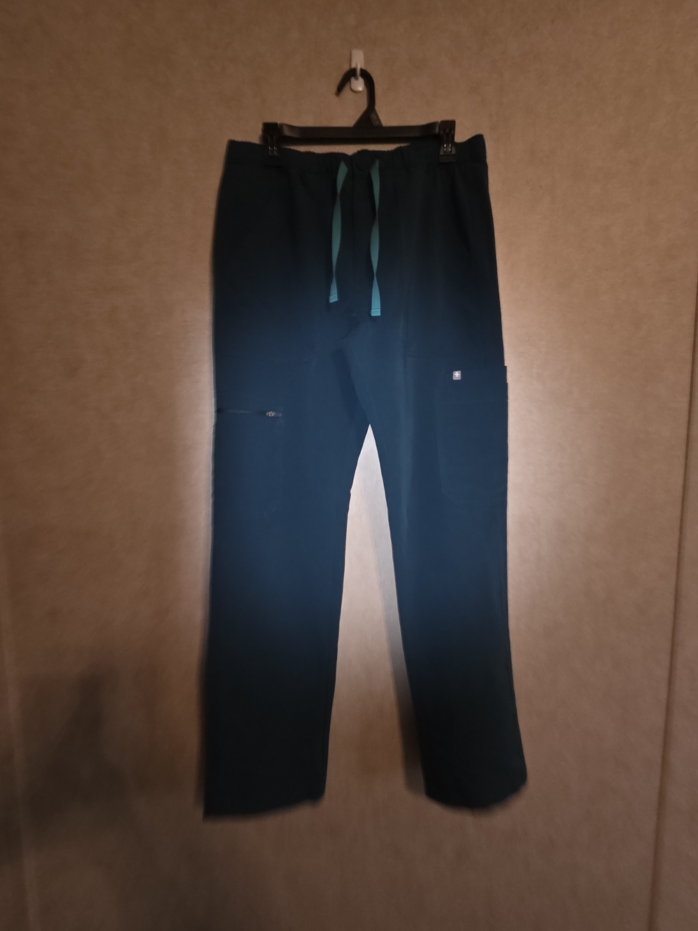 Figs Teal Jogger Pants with Teal Drawstring